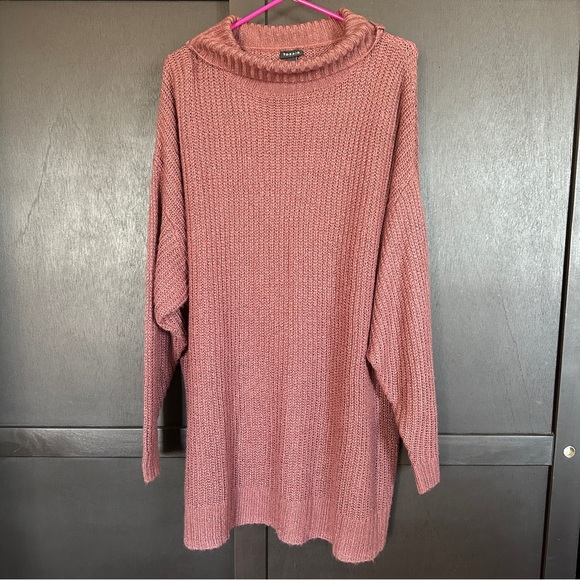 TORRID SWEATER WOMENS OVERSIZE 4 BURGUNDY COWL NECK TUNIC DOLMAN SLEEVE PULLOVER - Picture 1 of 8